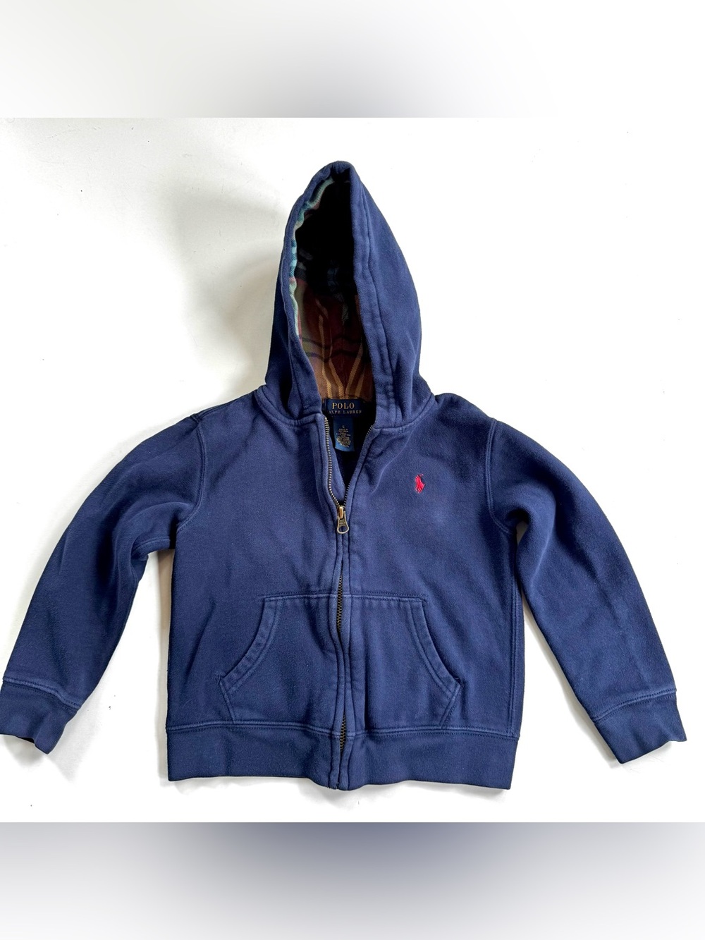 Polo Ralph Lauren Little Boys Cotton Fleece Zip Up Hoodie Color Navy Size 5